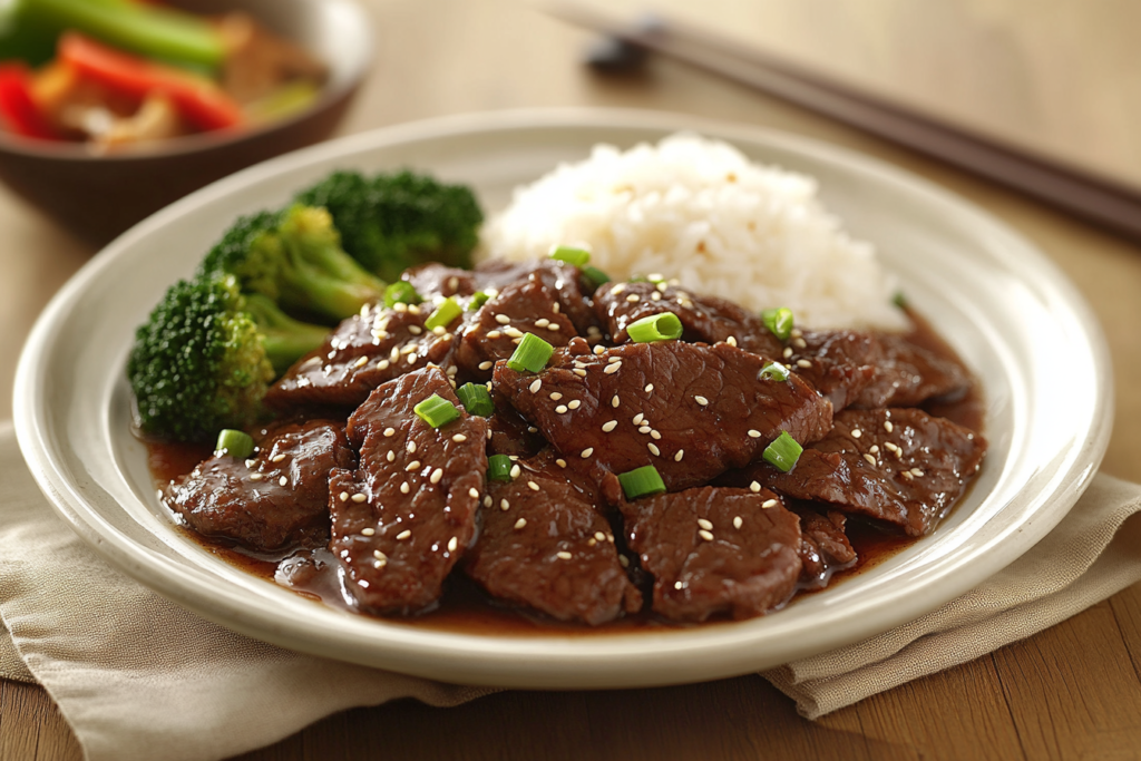 Beef with garlic sauce