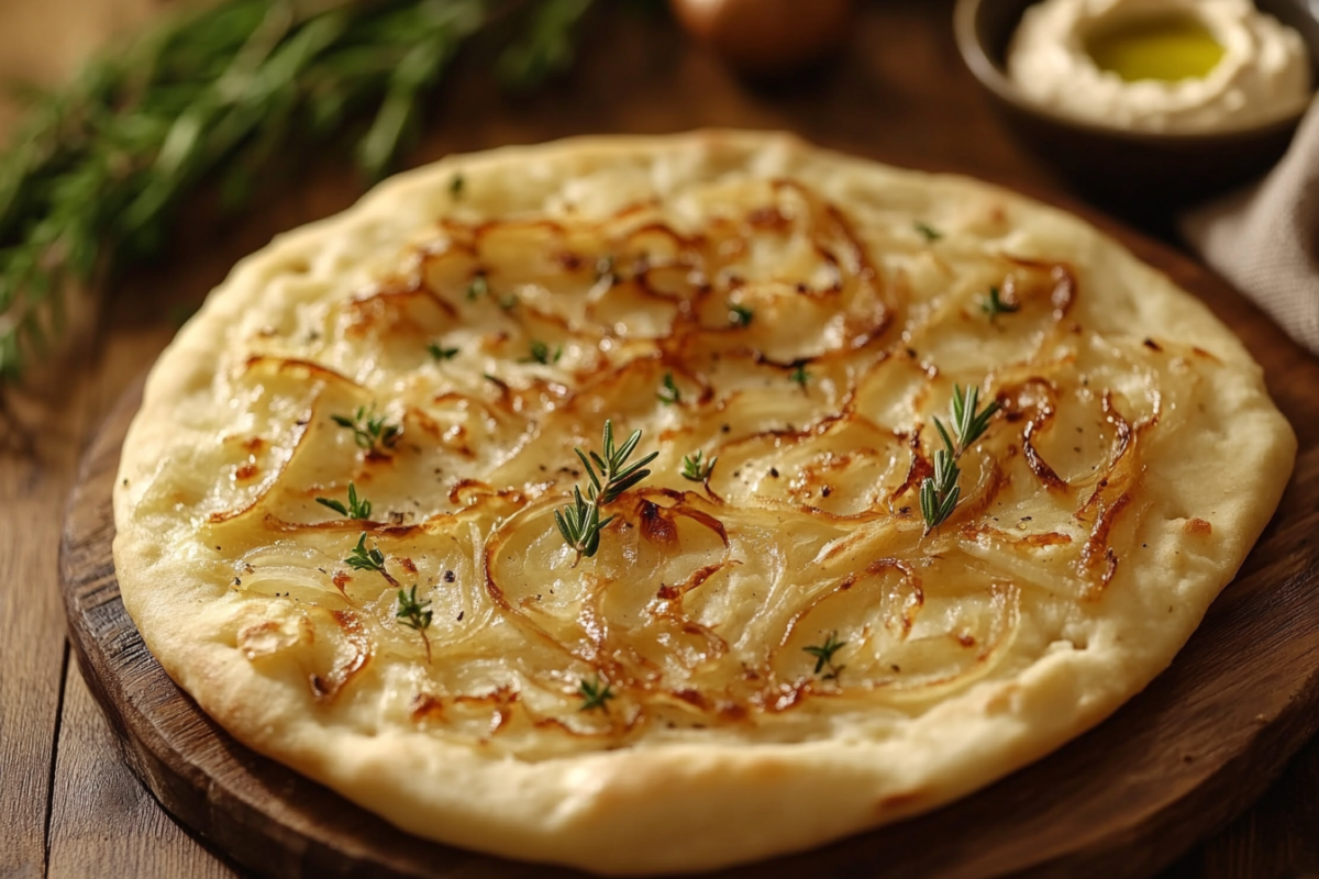 baked onion flatbread recipe